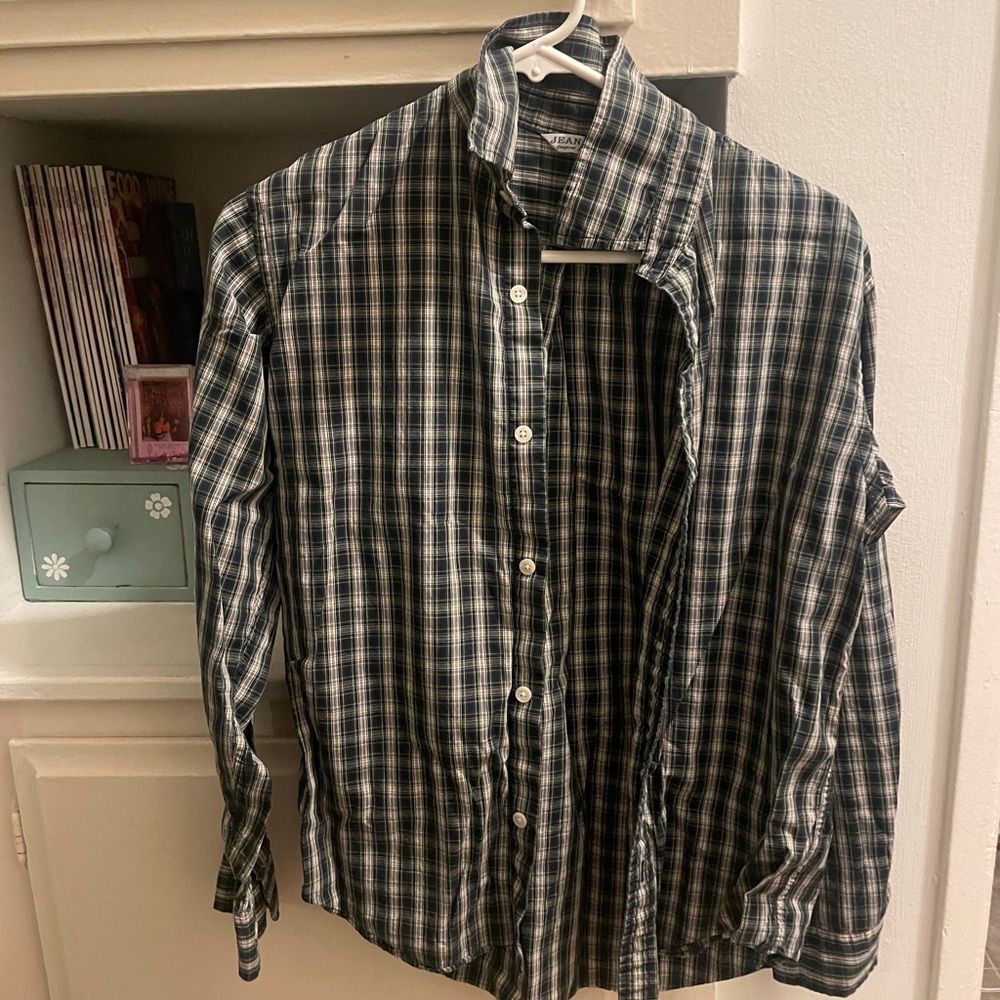 Green Plaid Button Up
